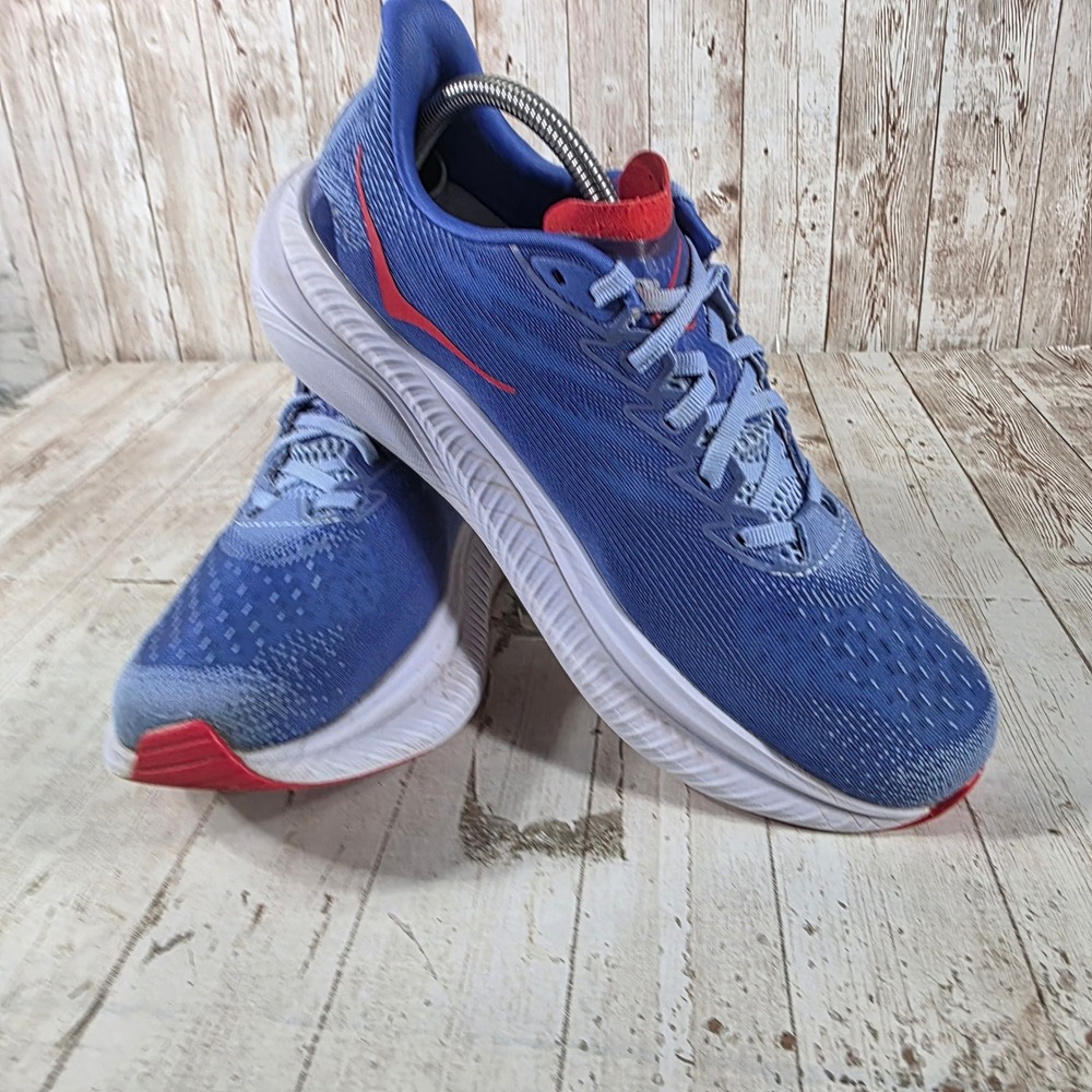Hoka One One Mach 6 Blue Red Running Shoes 1147810 MLL Womens 10.5B - Picture 6 of 8